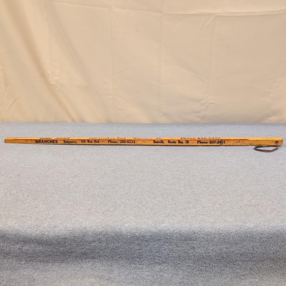 Vintage Joe Money Machinery Co Inc Alabama Advertising Wooden Yardstick Ruler - Picture 4 of 10